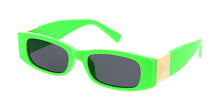 80242NEO Women's Plastic Small Rectangular Hipster Vintage Inspired Frame w/ Metal Accents