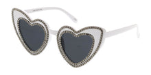 80245RH Women's Plastic Heart Frame w/ Rhinestone Border