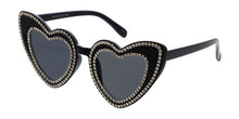 80245RH Women's Plastic Heart Frame w/ Rhinestone Border