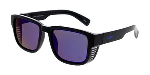 80263KSH/RV Men's Plastic Casual Large Thick Frame w/ Temple Vent and Colored Mirror Lens