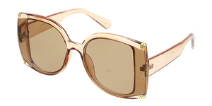 80271 Women's Plastic Oversized Square Designer Flush Lens Frame
