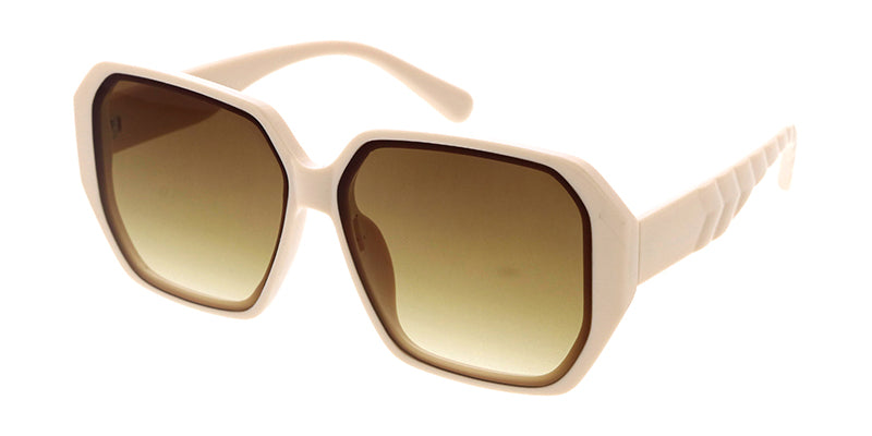80286 Women's Plastic Large Geometric Frame w/ Flush Lens
