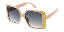 80294 Women's Plastic Large Designer Inspired  Square Frame w/ Metal accent