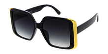 80294 Women's Plastic Large Designer Inspired  Square Frame w/ Metal accent