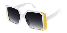 80294 Women's Plastic Large Designer Inspired  Square Frame w/ Metal accent