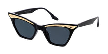 80295 Women's Plastic Small Vintage Inspired Cat Eye Frame w/ Metal Accent