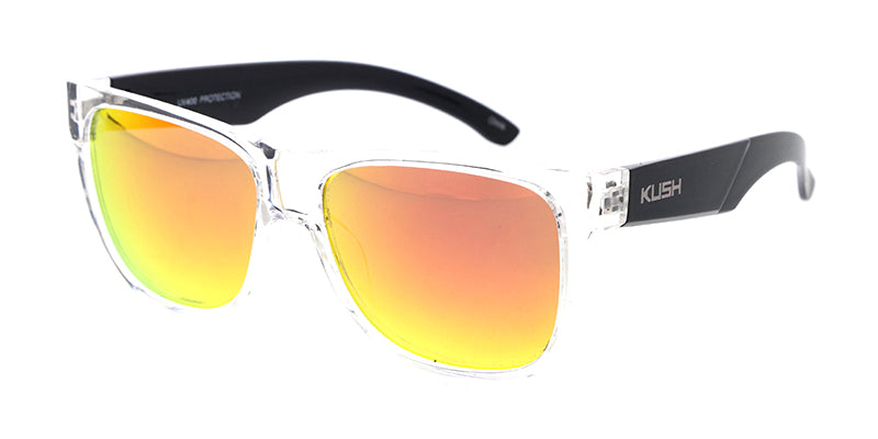 80298KSH/RV KUSH Plastic Casual Square Large Frame w/ Color Mirror Lens