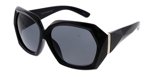 80299 Women's Plastic Large Geometric Designer Inspired Frame w/ Metal Accent
