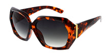 80299 Women's Plastic Large Geometric Designer Inspired Frame w/ Metal Accent