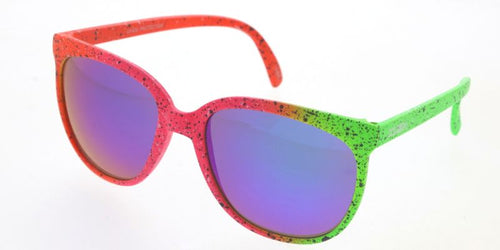 80360KSH/RV KUSH Large Plastic Retro 80's Inspired Frame w/ Color Mirror Lens