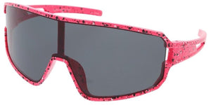 80368ME Men's Plastic Sport Large Shield Speckle Printed Frame