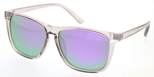 80377ME/REV Men's Plastic Casual Square Large Thin Frame w/ Spectrum Color Mirror Lens