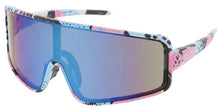80378ME Men's Plastic Sport Large Shield Multi-Colored Printed Frame