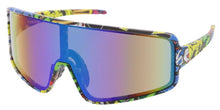 80378ME Men's Plastic Sport Large Shield Multi-Colored Printed Frame