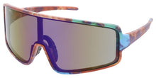 80378ME Men's Plastic Sport Large Shield Multi-Colored Printed Frame