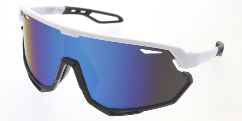 80380ME/RV Men's Plastic Sport Large Shield Frame w/ Color Mirror Lens