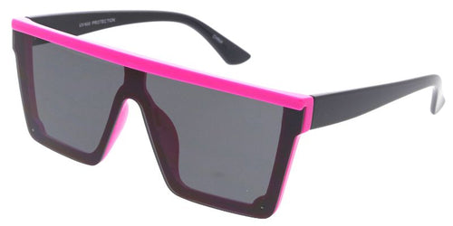 80414NEO Unisex Plastic Large Flat Top Rimless Neon Shield Frame