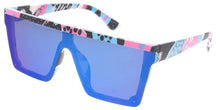 80415 Unisex Plastic Large Flat Top Rimless Shield Multi-Colored Printed Frame