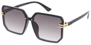 80439 Women's Large Plastic Rimless Square Frame w/ Metal Accent