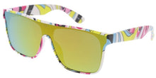 80454  Unisex Plastic Medium Rectangular Shield Multi-Colored Printed Frame