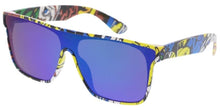 80454  Unisex Plastic Medium Rectangular Shield Multi-Colored Printed Frame