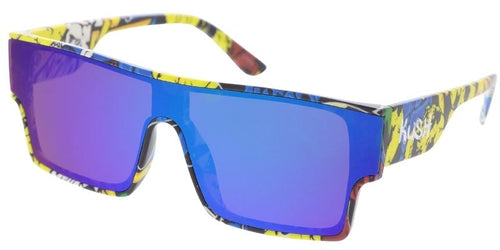 80460KSH KUSH Men's Plastic Medium Rectangular Shield Multi-Colored Printed Frame