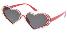 80489HRT Women's Plastic Heart Frame w/ Rhinestone Border