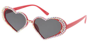 80489HRT Women's Plastic Heart Frame w/ Rhinestone Border