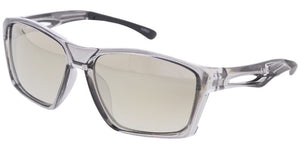 80537ME/RV Men's Casual Plastic Rectangular Frame w/ Temple Cutout & Color Mirror Lens