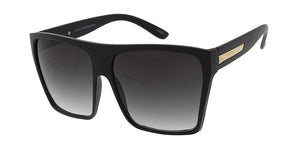 SS8818-BLK Women's Plastic Oversized Rectangular Frame w/ Metal Accent (Single Color)