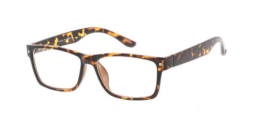 8824CLR Unisex Plastic Small Rectangular Classic Frame w/ Clear Lens