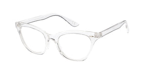 9219CLR Women's Plastic Small Classic Rockabilly Vintage Inspired Cat Eye Frame w/ Clear Lens