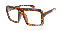 9249CLR Women's Plastic Oversized Thick Rimmed Square Frame w/ Clear Lens