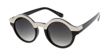 9436 Unisex Plastic Medium Chunky Round Frame w/ Metal Brow Accent