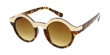 9436 Unisex Plastic Medium Chunky Round Frame w/ Metal Brow Accent