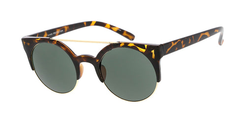 9437 Unisex Combo Medium Rounded Half Frame Vintage Inspired Frame