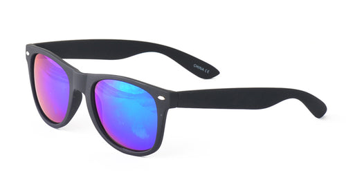 9480SFT/RV Unisex Plastic Classic Soft Rubberized Finish Black Frame WF w/ Color Mirror Lens