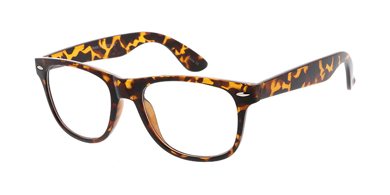 9513TRT/CLR Unisex Plastic Standard WF Tortoise Frame w/ Clear Lens (Single Color)