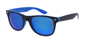 9521SFT/RV Unisex Plastic Classic WF Two Toned Soft Rubberized Frame w/ Color Mirror Lens