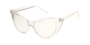 9686CLR Women's Plastic Thin Cat Eye w/ Clear Lens