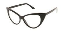 9686CLR Women's Plastic Thin Cat Eye w/ Clear Lens