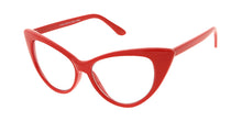 9686CLR Women's Plastic Thin Cat Eye w/ Clear Lens