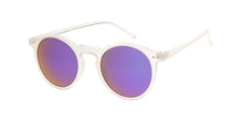 9728RV Unisex Plastic Round Hipster Thin Color Frame w/ Color Mirror Lens