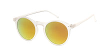 9728RV Unisex Plastic Round Hipster Thin Color Frame w/ Color Mirror Lens