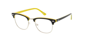 9829COL/CLR Unisex Classic Combo Clubber w/ Color Accent Frame and Clear Lens