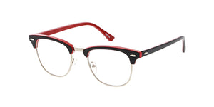 9829COL/CLR Unisex Classic Combo Clubber w/ Color Accent Frame and Clear Lens