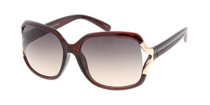 9848 Women's Plastic Large Square Open Temple Metal Accented Frame