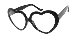 9997CLR Women's Plastic Large Heart Frame w/ Clear Lens