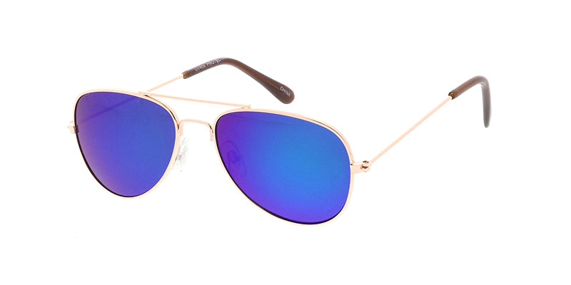 K3002RV Kids' Metal Aviator Frame w/ Color Mirror Lens