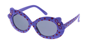 K6484G/RH Kids' Plastic Oval Polka Dotted Oval Frame w/ Rhinestones